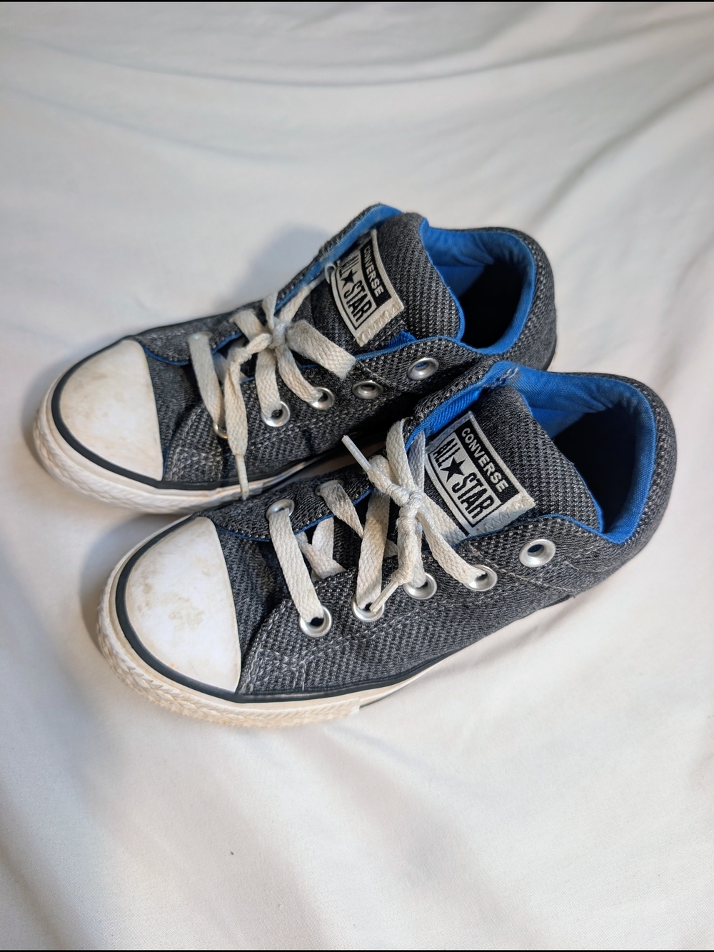 Converse Kids' Gray Denim Low-Top Sneakers - Blue Lining